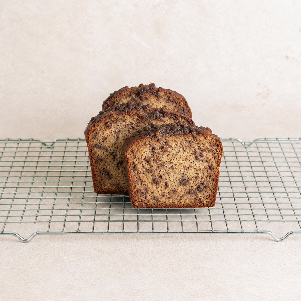 Vegan bananenbrood met pure chocolade